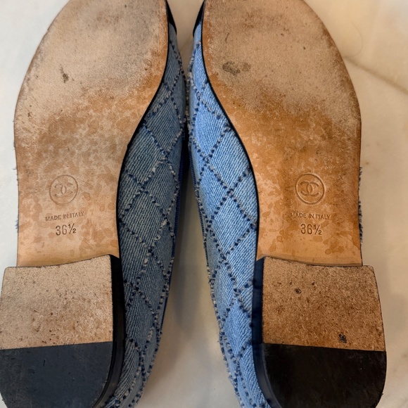 CHANEL Denim Quilted Ballet Flats 36 1/2 - Picture 10 of 10